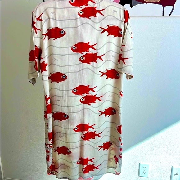 Fish Print midi Dress. Size S. - Picture 5 of 8